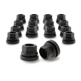 PSGSP Black M14x2 Wheel Lug Nuts 16pcs for '99-'02 Ford F250 F350 F450 F550, '00-'04 F150, Two-Piece Flanged Flat Face OEM Style for Factory OEM Wheels, Fit F81Z1012AA