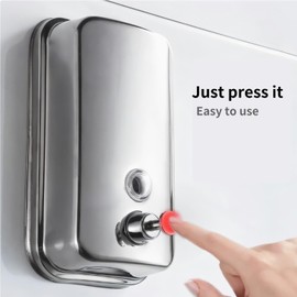 Commercial Soap Dispenser, Wall Mount Pump Soap Dispenser Stainless Steel Soap Dispenser Manual Liquid Soap Dispenser Hand Soap Dispenser for Home Bathroom (28oz/800ml)