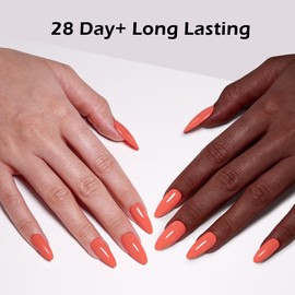 Firedeep 10ml Hema Free Gel Polish Fiery Red Coral Color Gel Nail Polish Glazed Cherry Soak Off Manicure Gift for Art DIY and Salon