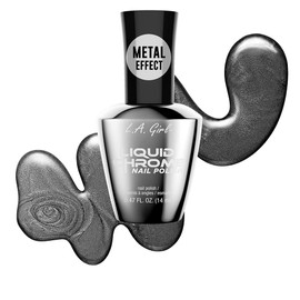 L.A.girl Liquid Chrome Nail Polish 0.47 FL OZ- 8 Colors (Gunmetal Gray)