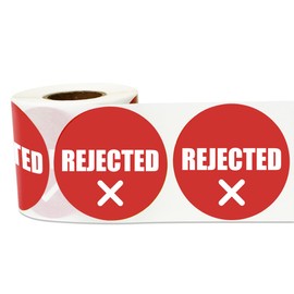 600 Rejected Label Stickers - 2 Rolls of 300 QC Labels, 2" Round QC Rejected Labels Inventory Quality Control Stickers QC Inspection Labels Maintenance Warehouse Management Organization Labels