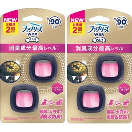 Febreze Car Air Freshener Easy Clip Deodorizing Ingredients Highest Level Fresh Bouquet, 0.8 fl oz (2.2 ml) x 4 Packs