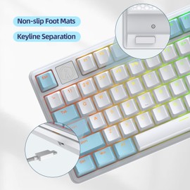 IROK NA87 Rapid Trigger Magnetic Switch RGB Mechanical Keyboard TKL 80% Hot Swapped HiFi Sound Programmable Wired Gaming Keyboard for Win/Mac Gamer-White