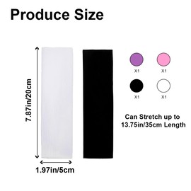 4PCS 5cm Headbands for Women Men, Fashion Stretchy Head Bands for Women's Hair, Soft Fabric Sports Hair Band Headbands for Yoga, Makeup, Outdoor Running (1Pink+1Black+1White+1Purple)