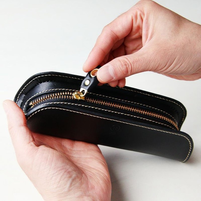 PORCO ROSSO Original Tochigi Leather Pencil Case, Made in Japan,