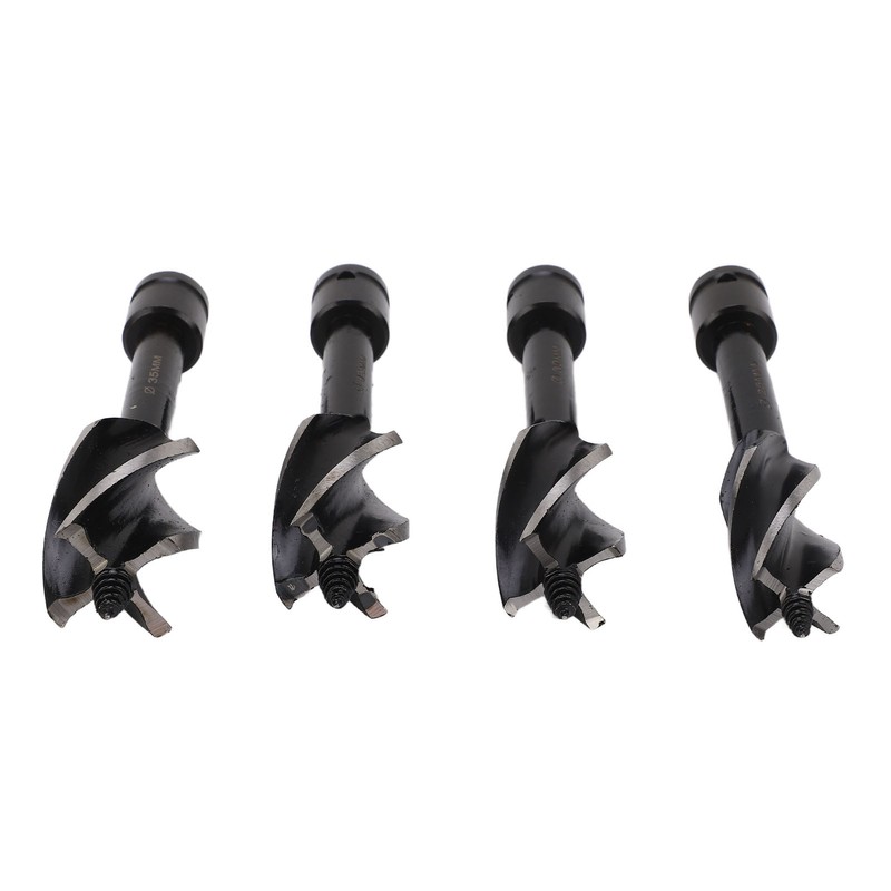 4 Pcs Wood Auger Bit 4 Flute Detachable Hex Shank