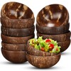Bokon 12 Pcs Coconut Shell Bowls Polished Wooden Bowls Natural