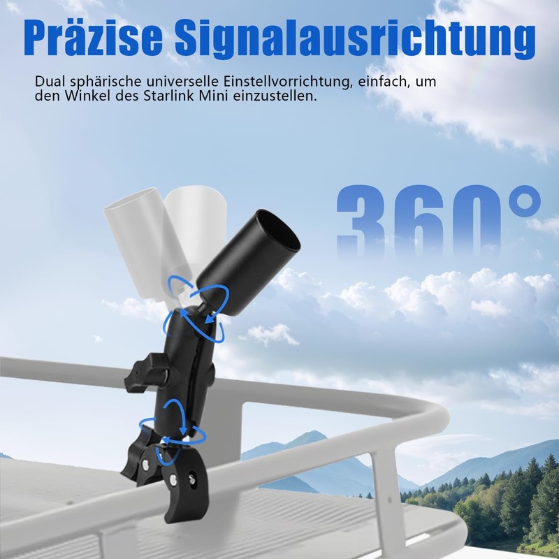 WingFly Starlink Mini Bracket - Adjustable Clamp Mount for RV