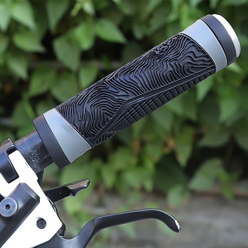 Antislip Silicone MTB Bicycle Handlebar Grips with Plugs Shockproof Cycling