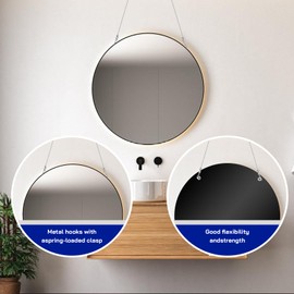 FDKJEJC Adjustable Picture Hanging Wire 2PCS Mirror Frame Kit 2m x1.5mm Heavy Duty Stainless Steel Wire Rope for Mirror Hanging Hardware, Light Lamp, Billboards, Basket Hold to 50 LB