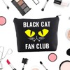 MNIGIU Cat Lady Gift Black Cat Fan Makeup Bag Cat