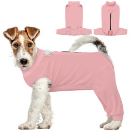 AOFITEE Dog Recovery Sleeve Hind Leg, Small Recovery Suit for Female Male Dogs, Anti Licking Small Rear Legs Sleeve, Dog Wound Cover for Rear Leg and Abdomen, Cone Alternative, Pink S