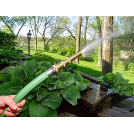 Rain Bird HENZLB5ADJ 5" Solid Brass Garden Hose Water Nozzle, Lead-Free, Twist Adjustable Spray