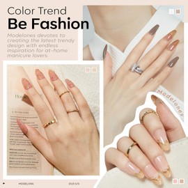 Modelones Builder Gel for Gel Nails, 8 in 1 Builder Gel for Nails, Nude Pink Colours Builder Gel Set with Lamp, Top and Base Coat, UV Harder Nail Extension Gel for Nail Art, Gel Nails Do Yourself