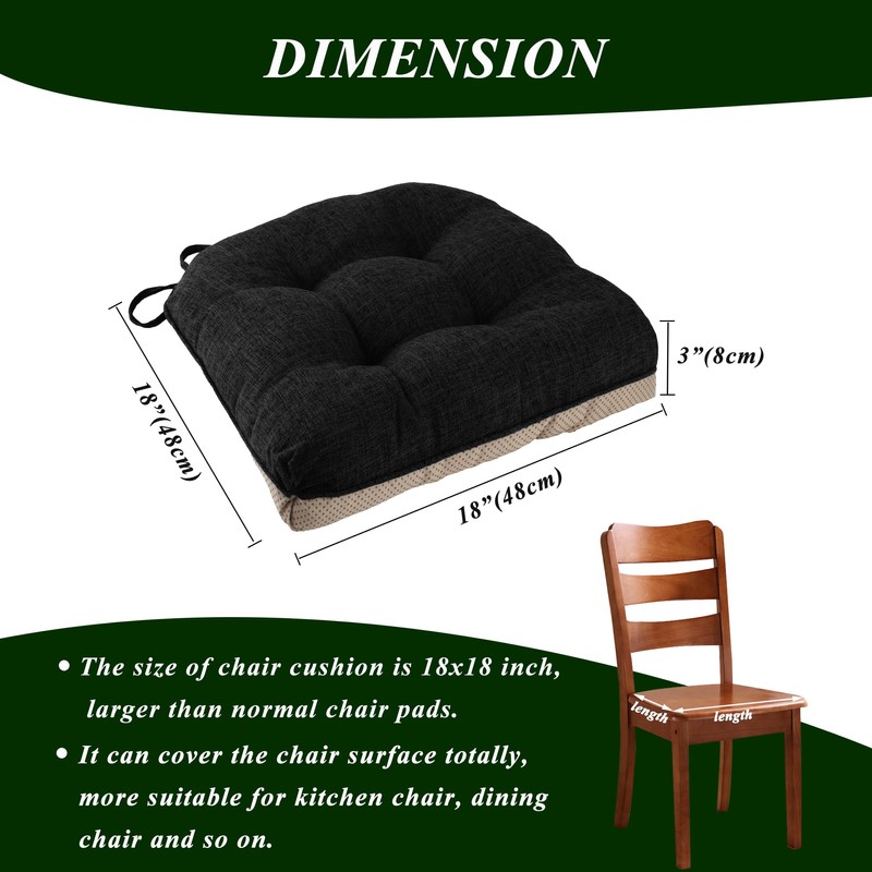 FlyGulls Non Slip Chair Cushions for Dining Chairs Set of