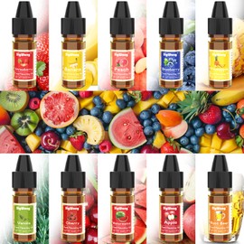 Food Flavoring Oil - 10 Flavors Liquid Lip Gloss Flavoring Oil, Concentrated Candy Flavors for Lip Balm, Baking, Drinks, Cooking, Soap and Slime Making, Water & Oil Soluble - 0.25 Fl Oz (6 ml) Bottles