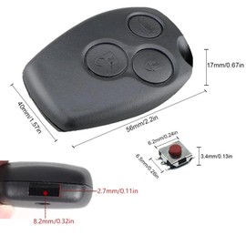 SLshiBo Renault Key Shell 3 Buttons Car Key Case with 6 Micro Buttons Compatible with Renault Twingo Master Modus Kangoo Clio Trafic Duster Vivaro Espace Key