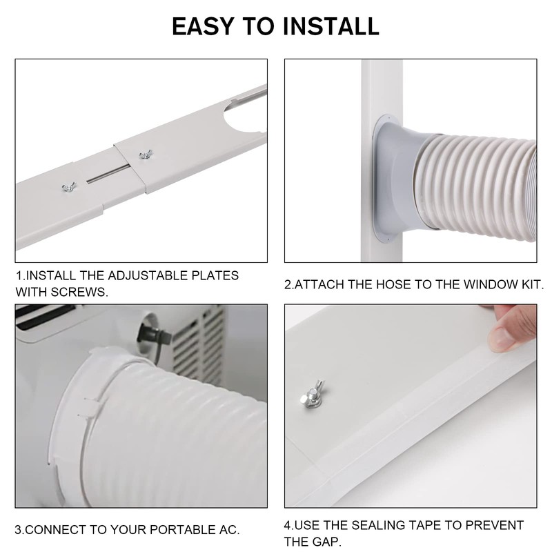 Kxuhivc Portable Air Conditioner Window Vent Kit, Adjustable Window Seal