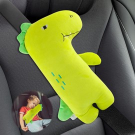 Seat Belt Pad Children, RosyFate Seat Belt Cushion Car, Seat Belt Shoulder Cushion, Strap Padding Child Seat, Belt Pad Sleeping Pillow, Neck Support, for Children Adults (Dinosaur-L)