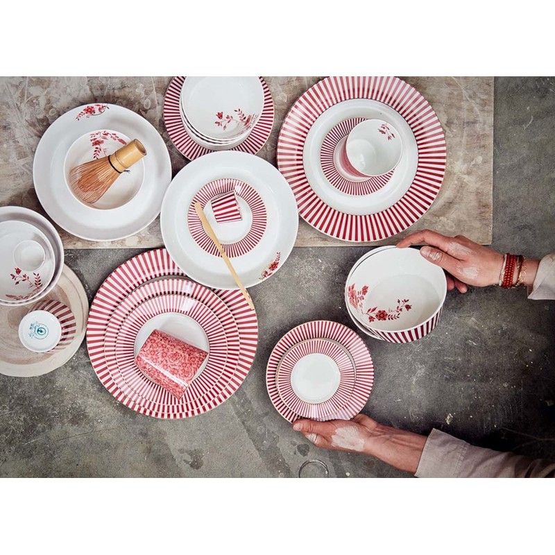Pip Studio Royal Stripes 51001347 Dinner Plate Dark Pink 26.5