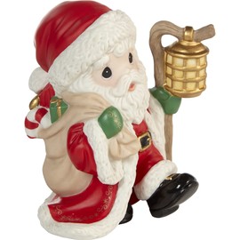Precious Moments May Your Spirits Be Merry and Bright Annual Santa Figurine 211011, White