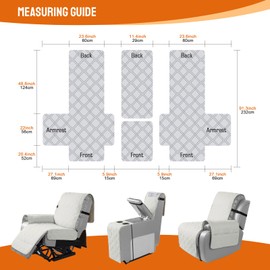 VANSOFY Loveseat Recliner Cover with Console 100% Waterproof Sofa Slipcovers Non-Slip Reclining Couch Cover Split Sofa Covers Furniture Protector for Pets, Dogs(Beige)