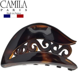 Camila Paris CP2144 French Hair Clip for Women for Thick Volume Hair, Tortoise Shell, Girls Hair Claw Clips Jaw Fashion Styling Hair Accessories for Women, Strong Hold No Slip Grip, Made in France