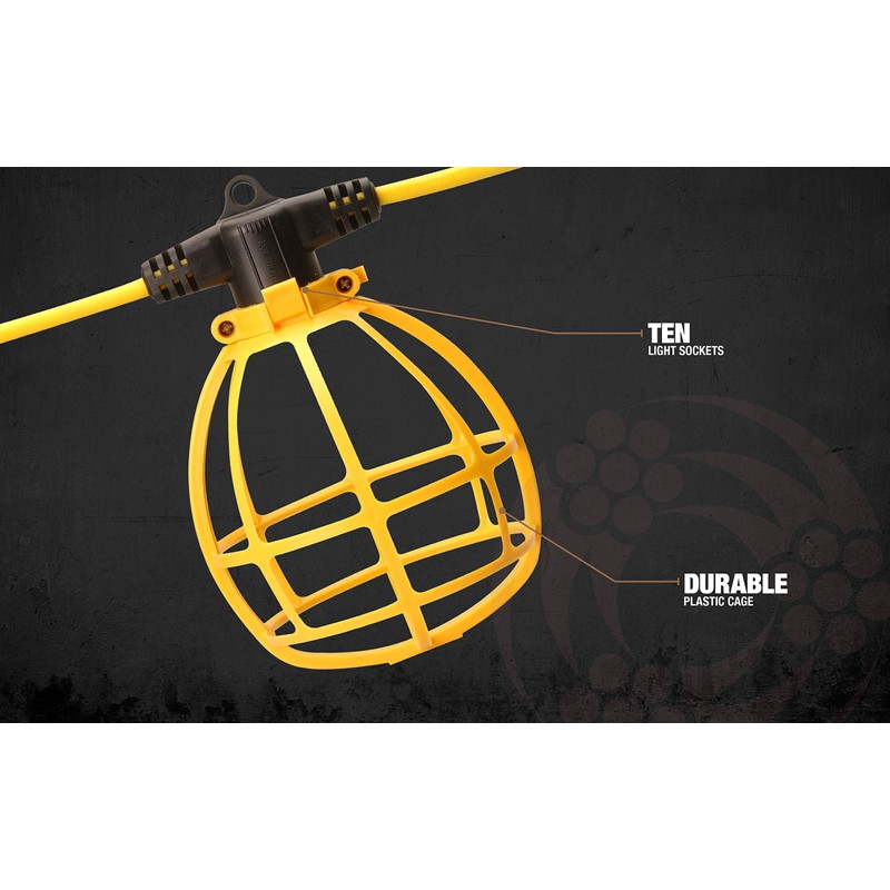 Southwire 7145SW Temporary String Light; 14/2 SJTW; 15-Amp Standard; Plastic