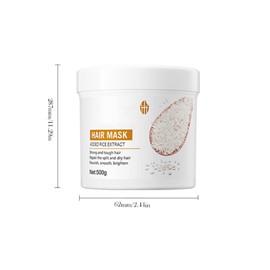 Hppsctink Haarmaske, 500g Reis-Haar-Maske, Repariert geschädigtes Haar, Anti-Trockenheit, Spliss, Verfilzungen und Haarausfall, hair mask