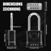 Heavy Combination Lock with Long Shackle, Weatherproof Outdoor Anti-Theft Security