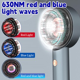 KQWVZ Electric Scalp Massage Brush, 2-in-1 Head Massage Brush, Electric Scalp Massage Brush with Hair Oil Applicator, Electric Massage Brush Hair with Red and Blue Light, for Head Relaxation