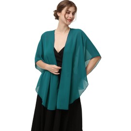 Womens Chiffon Shawls and Wraps Wedding Party Sheer Shawl Scarf for Evening Dresses Accessories Cover Up, Tea Green, One Size