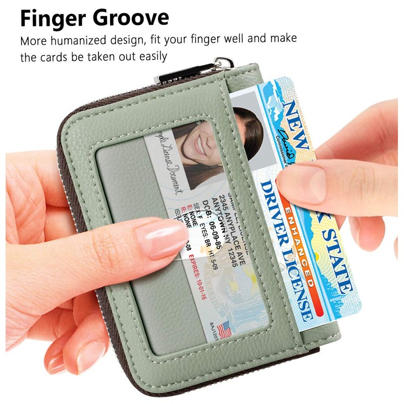 FurArt Zipper Wallet Women RFID Credit Card Holder keychain Wallet