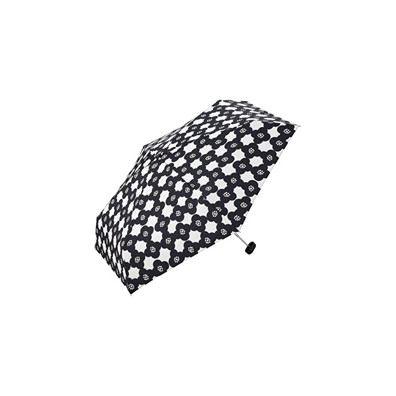 Wpc. 4360-155-002 Rain Umbrella, Camellia, Mini Umbrella, Black, Women's, 19.7