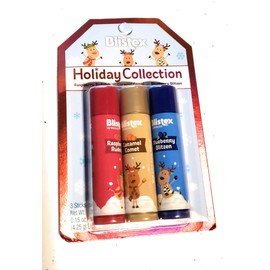 Blistex Lip Moisturizer Holiday Collection - Raspberry Rudolph, Caramel Comet, Blueberry Blitzen 0.15 oz (Pack of 1)