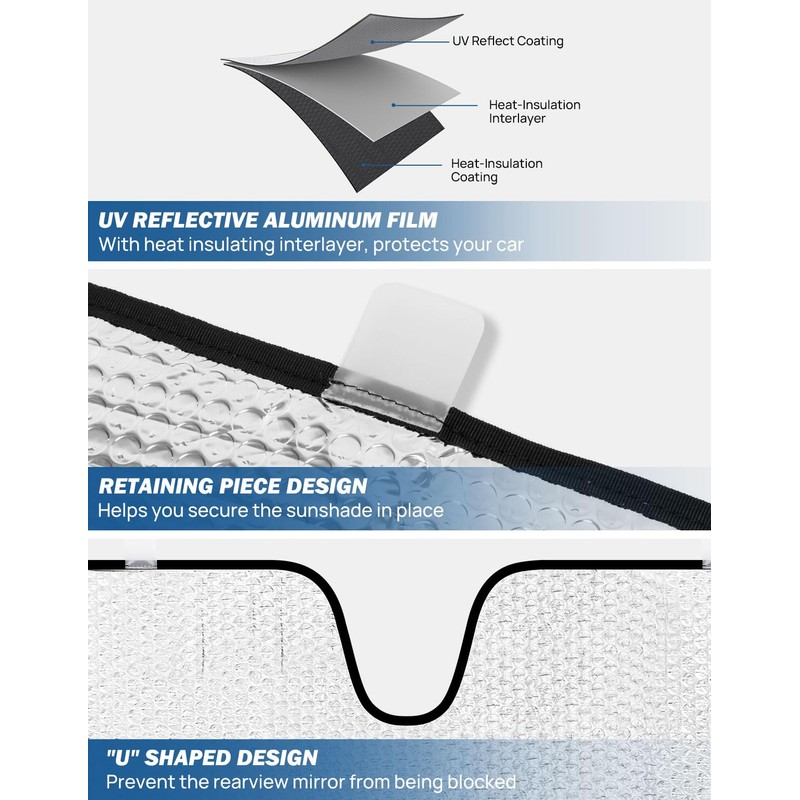 JOYTUTUS Windshield Sun Shade Compatible with 2016-2023 Tacoma 3rd Gen