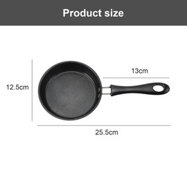 Petyoung 4.7" Nonstick Egg Pan, Stainless Steel Mini Egg Frying Pan, Maifan Stone Coating Omelette Pan, Non Toxic and Dishwasher Safe, Small Frying Pan with Lid and Heat- Resistant Handle