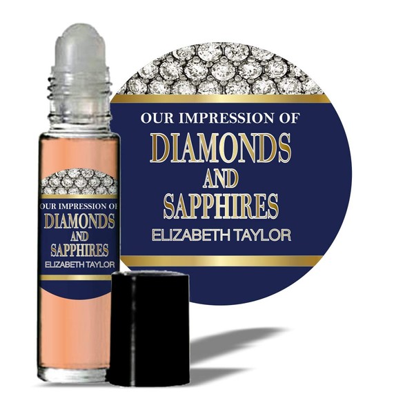 MoBetter Fragrance Oils' Impression of Diamonds & Sapphires for Women Body Oil Fragrance 1/3 oz roll on Glass Bottle