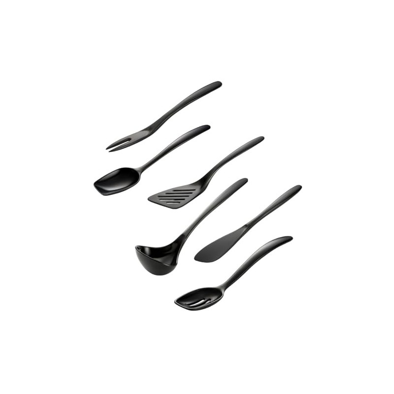 Hutzler 6 Piece Melamine Mini 7.5 Inch Cooking Utensil Set,