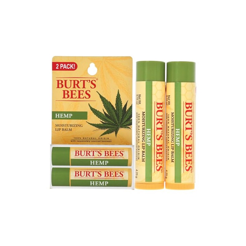 Burt's Bees Bálsamo labial hidratante de cáñamo unisex 2 oz