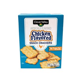 Clover Valley Chicken Flavored Snack Crackers -1 Box (7.5 Oz.) Salty & Savory Crunchy Chik'n Treat