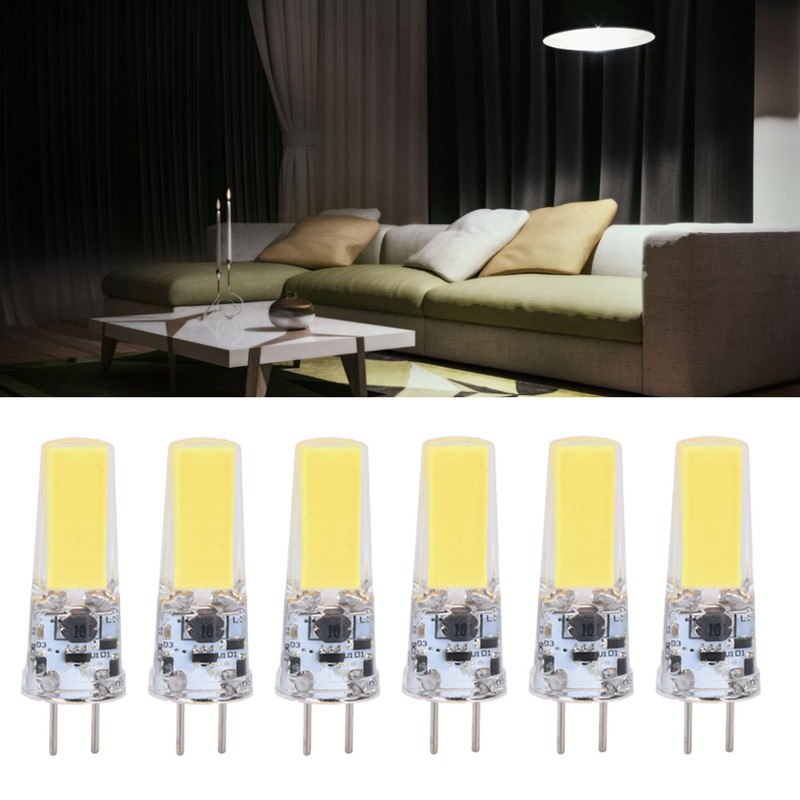 6PCS GY6.35 Bulb 5W COB Light Bulb 500lm Silicone Ceiling