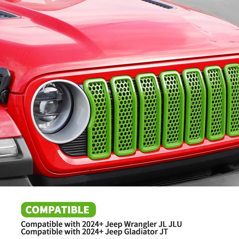 SQQP Front Grill Insert Mesh Grille Inserts Cover Kit 7Pcs