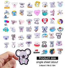 cobee Cute Koala Stickers,50 Pieces Cartoon Animal Decal Waterproof Water Bottles Stickers Teacher Reward Stickers Waterproof Decals for Kids Water Bottle Phone Scrapbook