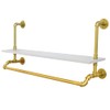 Fetcoi 40" Clothes Rack with Top Shelf, Gold Wall Mounted