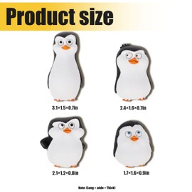 ngaty Penguin Refrigerator Magnets - Animal Decor Resin Magnet,4PCS,3D Penguin Magnet for Kitchen Fridge & Locker,Home Decor & Office Decorative.
