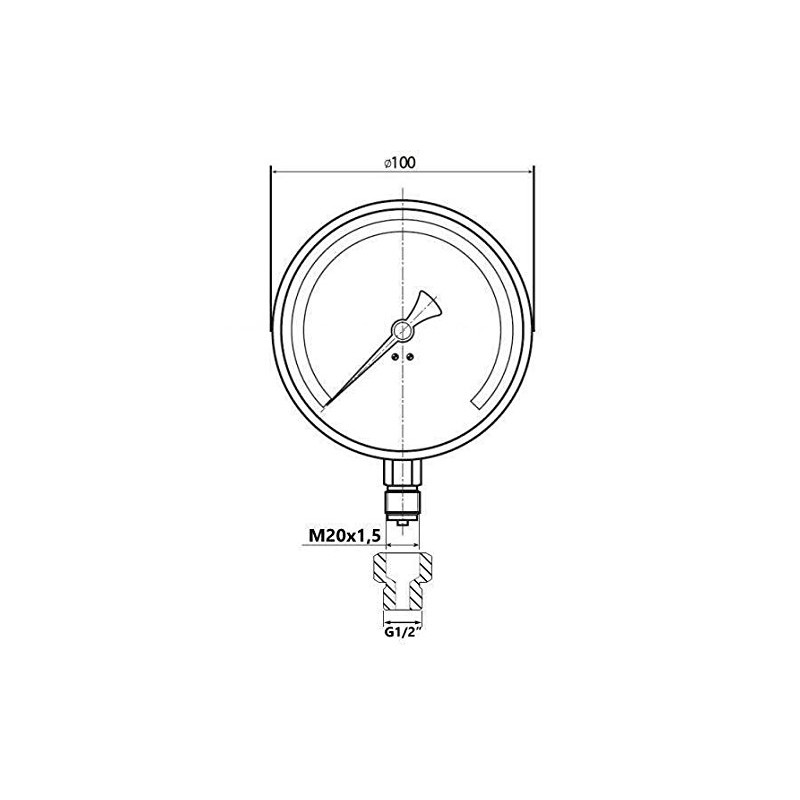 100mm 6 Bar Side Entry Manometer Pressure Gauge M20x1,5 +