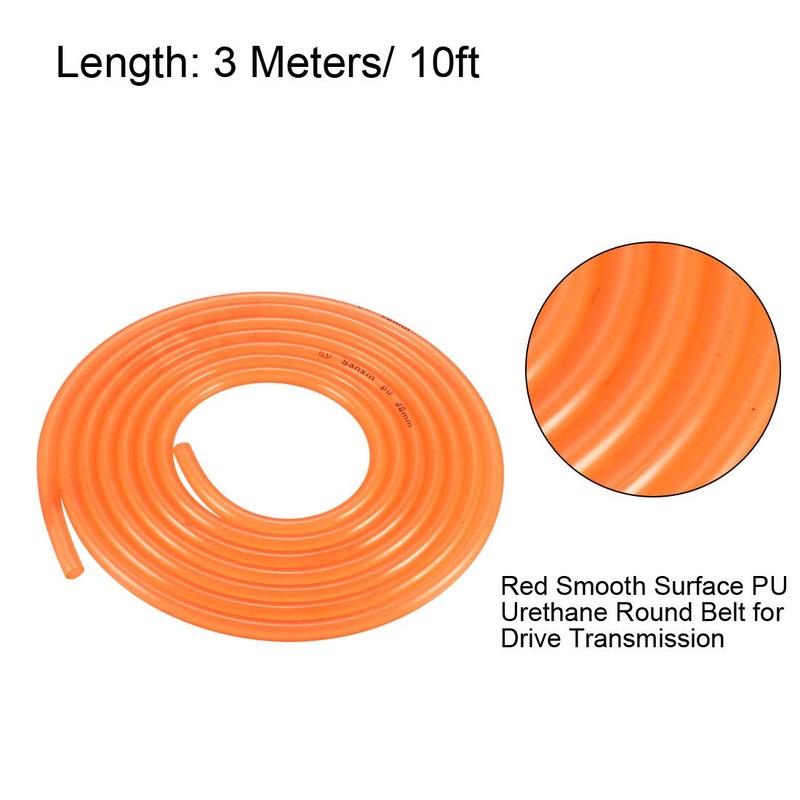 sourcing map 10ft 8mm PU Transmission Round Belt High-Performance Urethane
