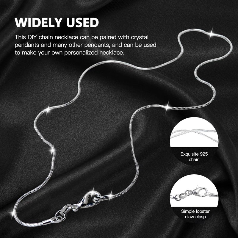 Weistiy 10 Pack Necklace Chain 925 Sterling Silver Necklace Snake