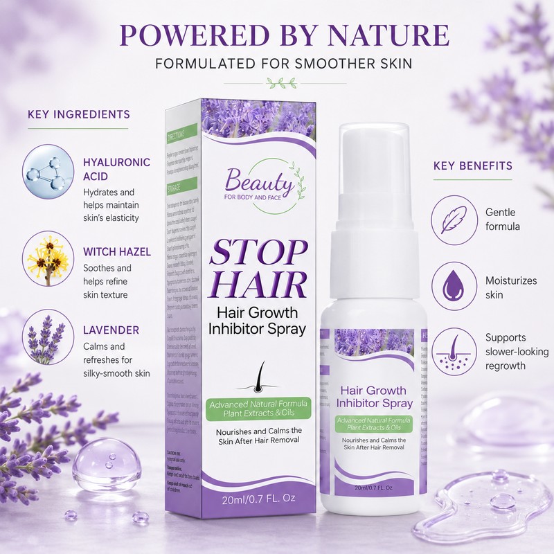 Hair Growth Inhibitor Spray for Face & Body – Moisturizing